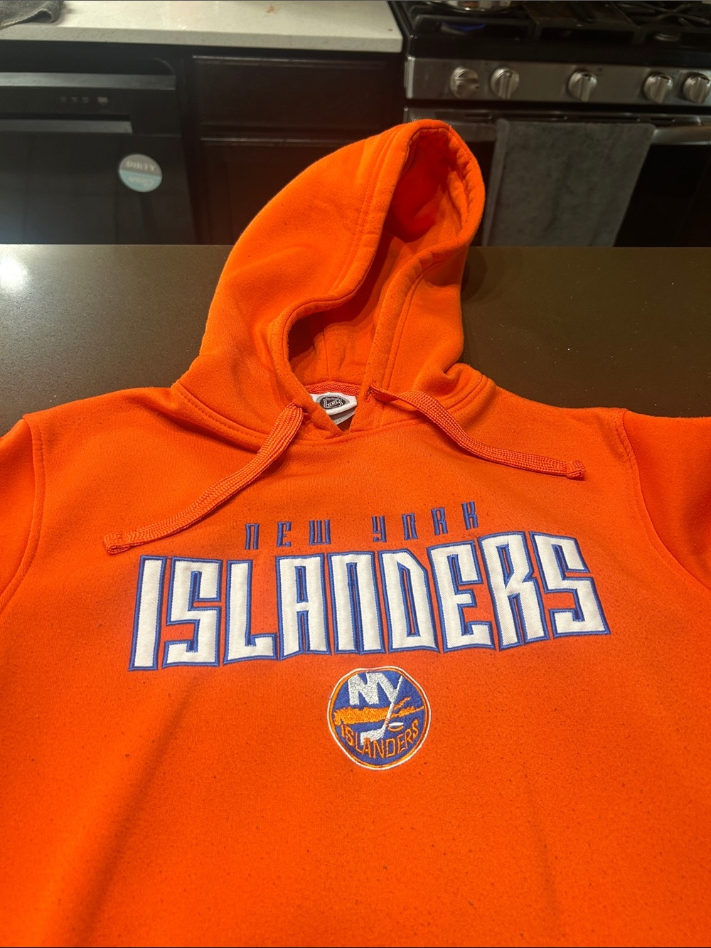 NHL New York Islanders Orange Pullover Hoodie